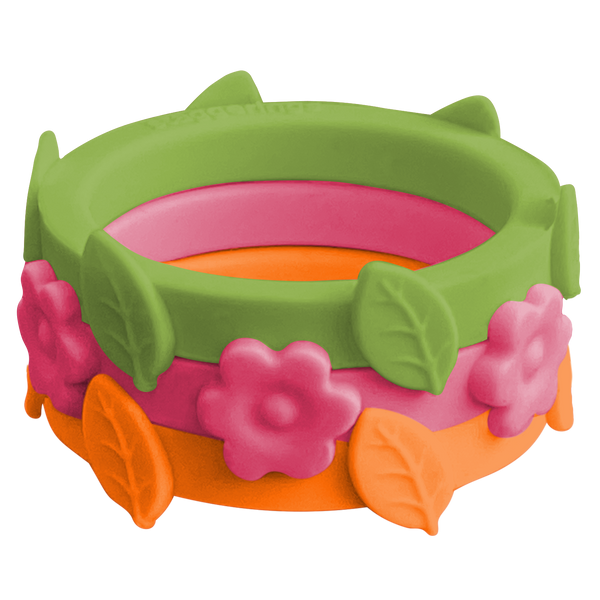Bundle Dreamscape Flower Hibiscus Leaf Leaves Limon Nestable Ring Tangerine Silicone Ring