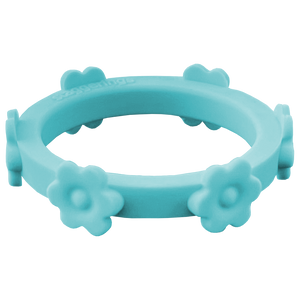 Sea Breeze Blue Green Flower Silicone Ring