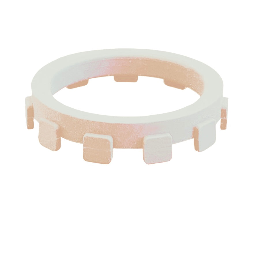 Geometric Checker Ivory Outer Ring Silicone Ring