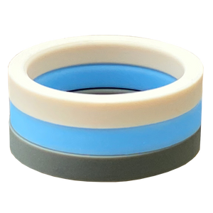 Bundle End Cap Ivory Ring Sky Stackable Stone Strype Tidal Silicone Ring