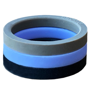 Bundle End Cap Midnight Periwinkle Ring Stackable Stone Strype Tidal Silicone Ring