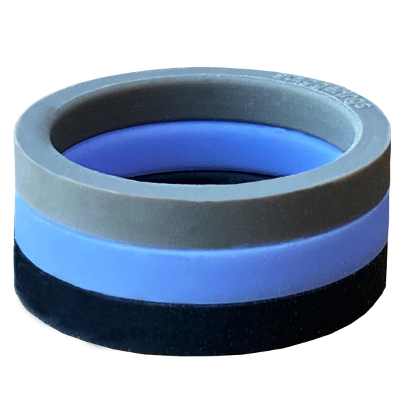 Bundle End Cap Midnight Periwinkle Ring Stackable Stone Strype Tidal Silicone Ring