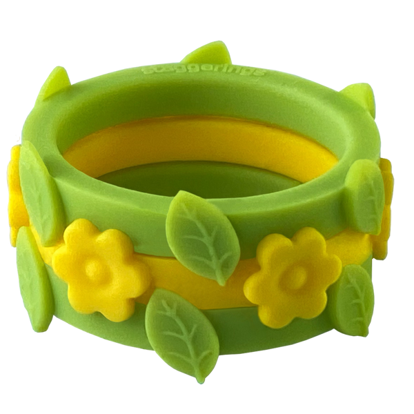  Caregiver Flower Leaf Limon Nestable Ring Sunflower Silicone Ring