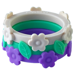  Committee Flower Flowers Ivory Leaf Mint Nestable Ring Violet Silicone Ring