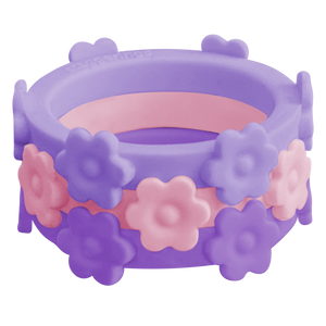 Bundle Bubblegum Flower Lavender Nestable Purple Ring Violet Silicone Ring