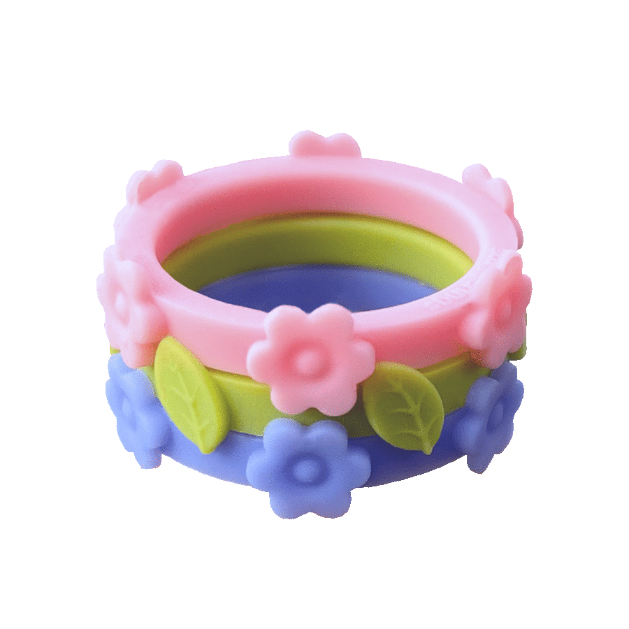 Bundle Bubblegum Flower Flowers Leaf Lilac Fields Limon Nestable Periwinkle Ring Silicone Ring