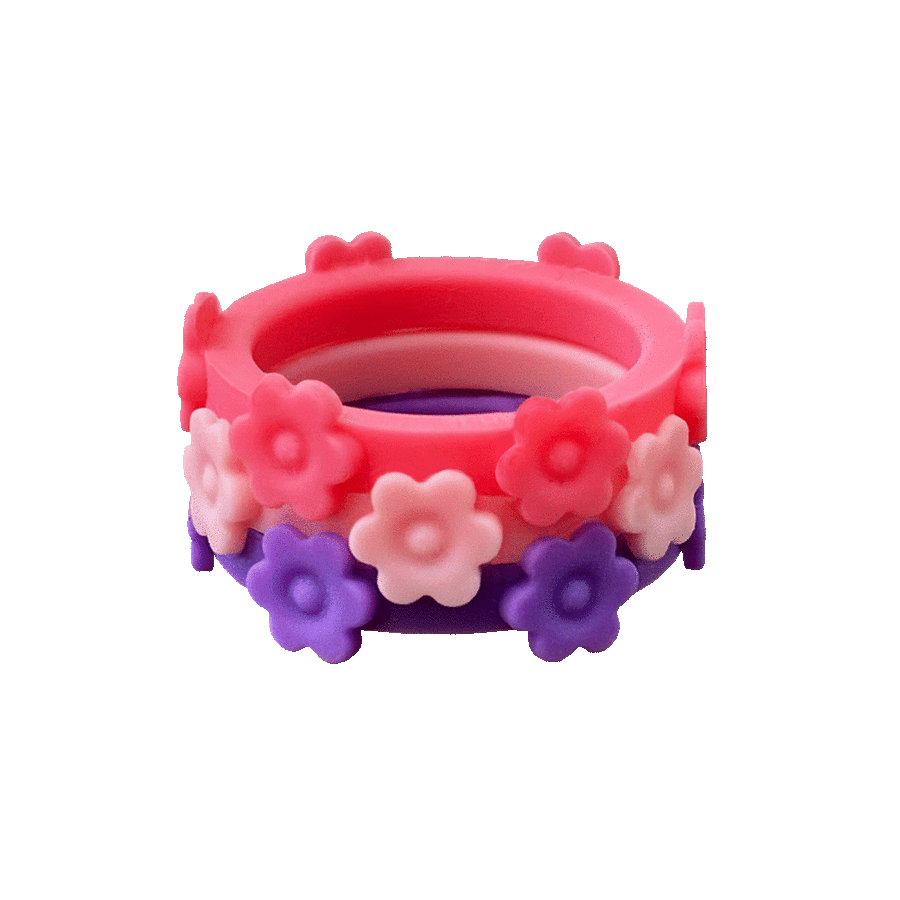Bundle Bubblegum Flower Hibiscus Nestable Princess Purple Ring Valentine Valentine's Valentines Day Violet Silicone Ring