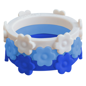  Flower Ivory Nestable Ring Royal Blue Sky Unity Silicone Ring