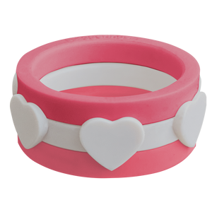 Bundle Be Mine End Cap Heart Hibiscus Ivory Nestable Ring Strype Valentine Valentine's Valentines Day Silicone Ring