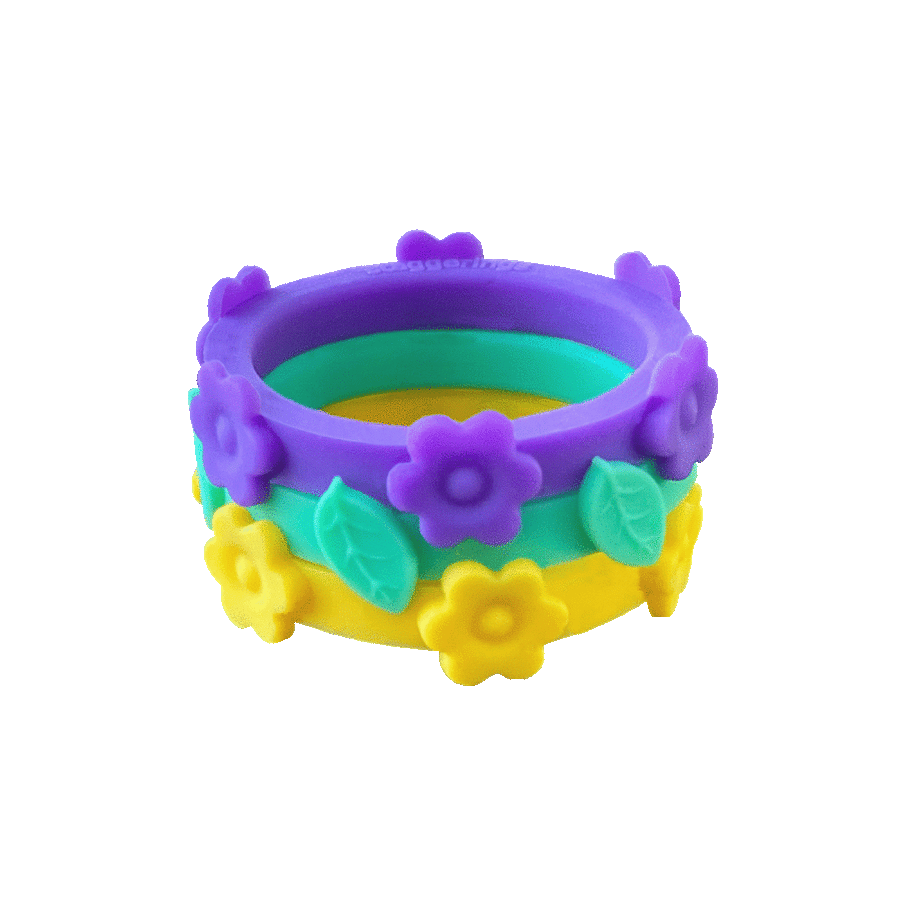Bundle Carnival Flower Flowers Leaf Mint Nestable Purple Ring Sunflower Violet Yellow Silicone Ring