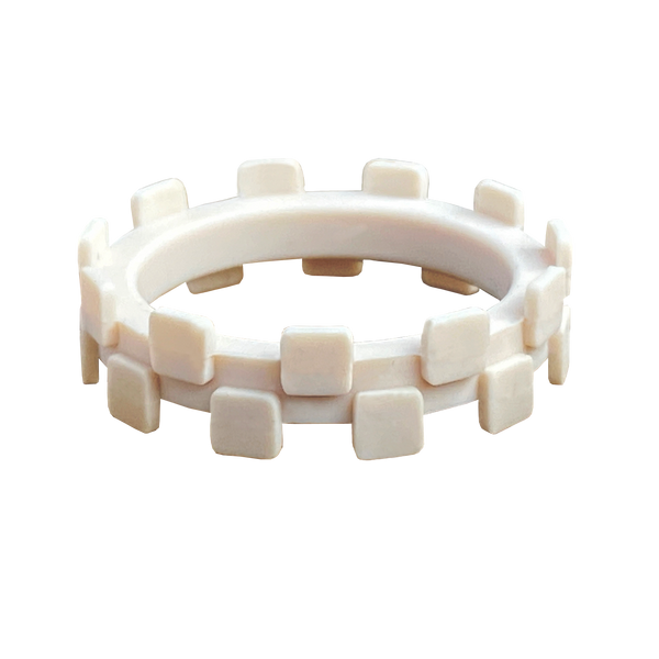 Geometric Checker Inner Ivory Ring Silicone Ring