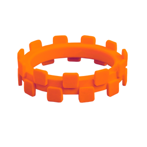 Geometric Checker Inner Ring Tangerine Silicone Ring