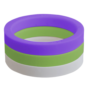  Cherished Hope Ivory Leaf Limon Purple Ring Stackable Strypes Violet Silicone Ring