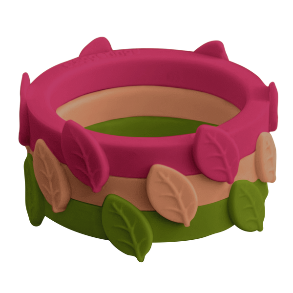 Bundle Cranberry Forest Leaf Nestable Ring Terra-Cotta Silicone Ring