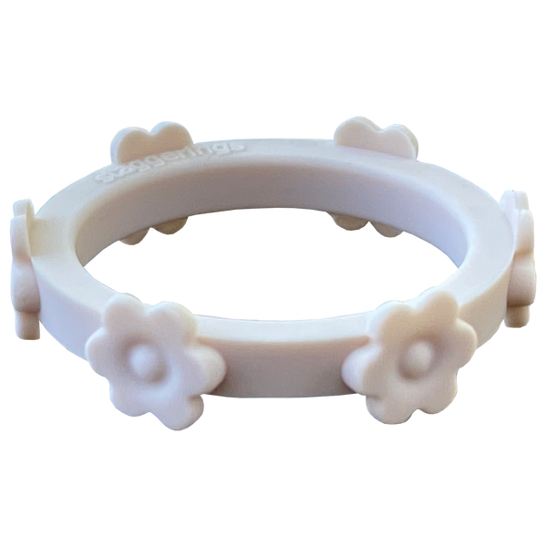 Ivory White Flower Silicone Ring