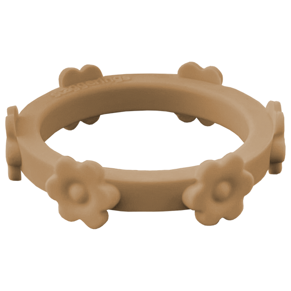 Maple Beige Flower Silicone Ring