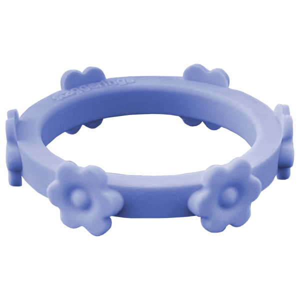 Periwinkle Blue Flower Silicone Ring