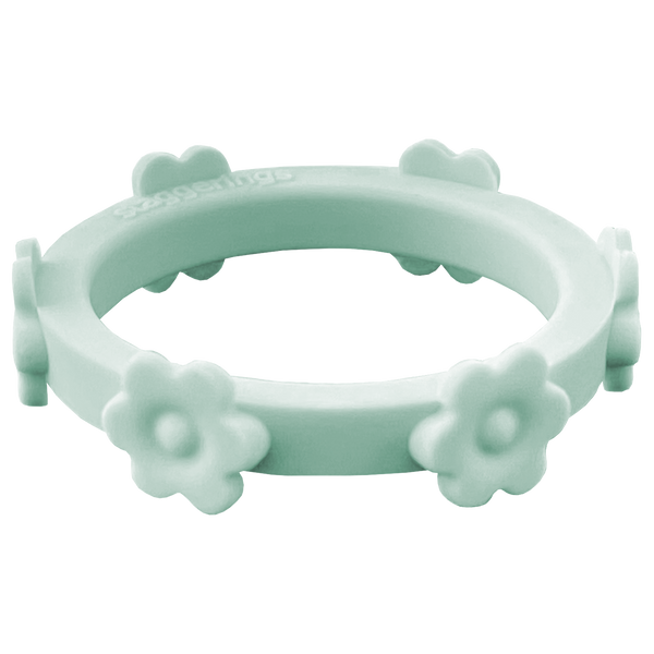 Sage Green Flower Silicone Ring