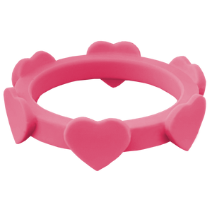 Hibiscus Pink Heart Silicone Ring