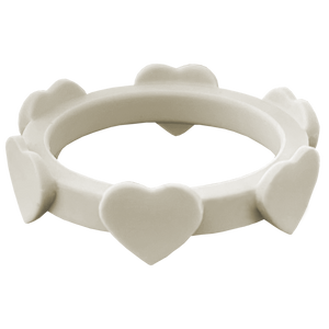 Ivory White Heart Silicone Ring