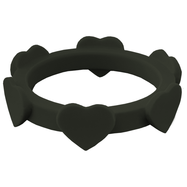 Midnight Black Heart Silicone Ring
