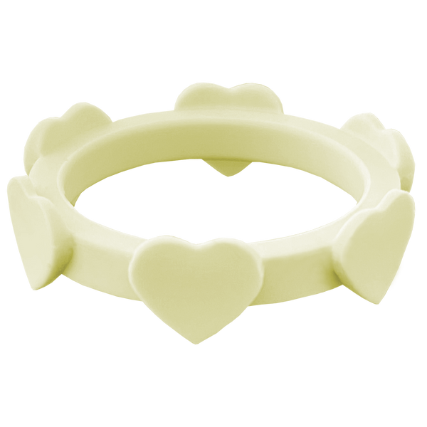 Shortbread Pale Yellow Heart Silicone Ring
