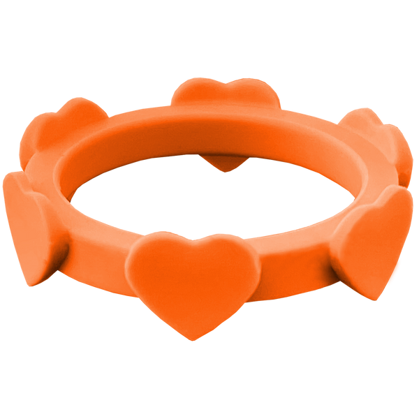Tangerine Orange Heart Silicone Ring