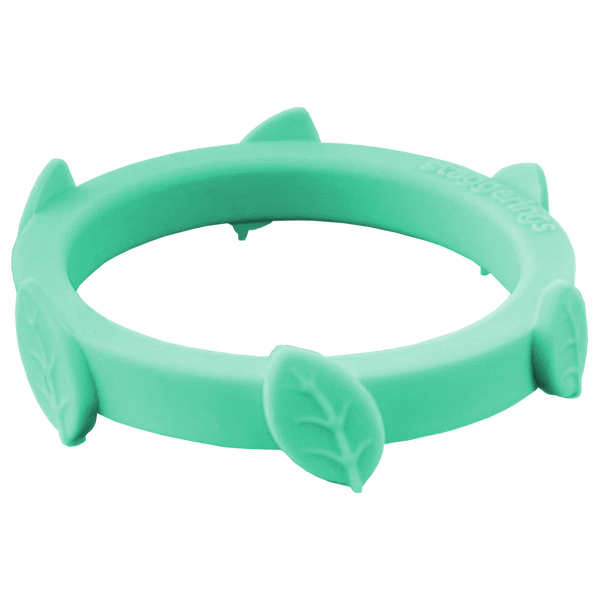 Mint Green Leaf Silicone Ring