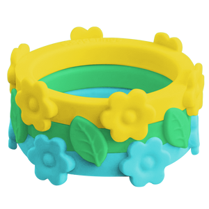 Bundle Flower Leaf Mint Nestable Ring Sea-Breeze Sunflower Silicone Ring