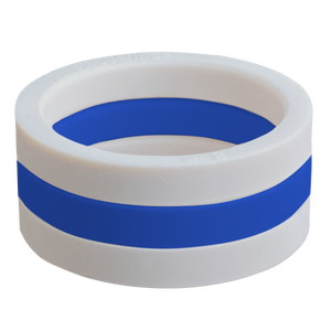  Ivory Pam's Promise Ring Royal Blue Stackable Strype Silicone Ring