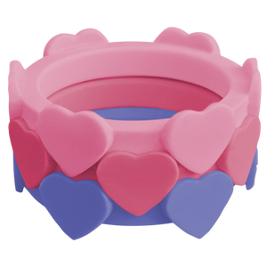 Bundle Bubblegum Heart Hibiscus Nestable Periwinkle Ring True Love Valentine Valentine's Valentines Day Silicone Ring